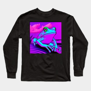 Vaporwave Frog Long Sleeve T-Shirt
